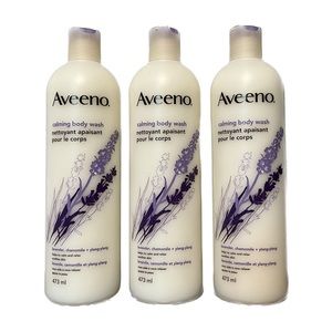 Aveeno Calming Body Wash Lavender Camomile Ylang-Ylang 16 oz (473ml) x 3